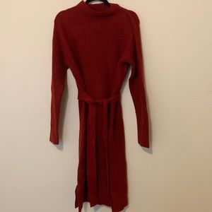 Red sweater knit dress